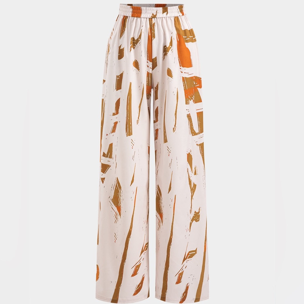 MICAS Chic Women's Wide Leg Abstract Print Pants
